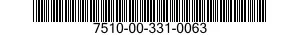 7510-00-331-0063  7510003310063 003310063