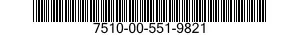 7510-00-551-9821 TAPE,PRESSURE SENSITIVE ADHESIVE 7510005519821 005519821