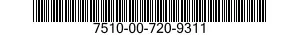 7510-00-720-9311  7510007209311 007209311