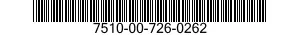 7510-00-726-0262  7510007260262 007260262