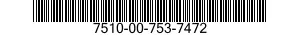 7510-00-753-7472  7510007537472 007537472