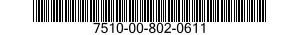 7510-00-802-0611  7510008020611 008020611