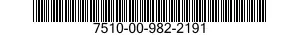 7510-00-982-2191  7510009822191 009822191
