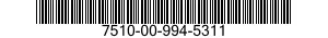 7510-00-994-5311 TAPE,PRESSURE SENSITIVE ADHESIVE 7510009945311 009945311