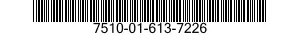 7510-01-613-7226 TAPE,PRESSURE SENSITIVE ADHESIVE 7510016137226 016137226