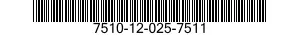 7510-12-025-7511 LABEL 7510120257511 120257511
