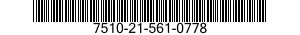 7510-21-561-0778  7510215610778 215610778