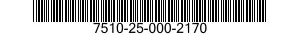 7510-25-000-2170 ERASER,RUBBER 7510250002170 250002170