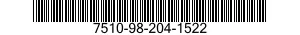7510-98-204-1522 TAPE,PRESSURE SENSITIVE ADHESIVE 7510982041522 982041522