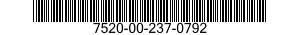 7520-00-237-0792  7520002370792 002370792