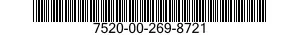 7520-00-269-8721  7520002698721 002698721