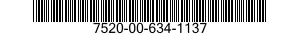 7520-00-634-1137  7520006341137 006341137