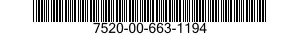 7520-00-663-1194  7520006631194 006631194