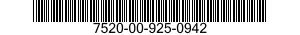 7520-00-925-0942  7520009250942 009250942