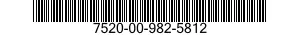 7520-00-982-5812  7520009825812 009825812