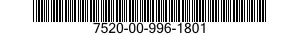 7520-00-996-1801  7520009961801 009961801