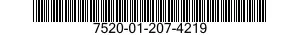7520-01-207-4219 RUBBER STAMP,FIXED TYPE 7520012074219 012074219