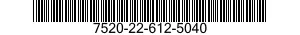 7520-22-612-5040 RUBBER STAMP,FIXED TYPE 7520226125040 226125040