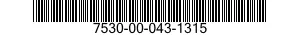 7530-00-043-1315 CHART,RECORDING INSTRUMENT 7530000431315 000431315