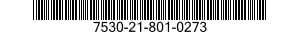 7530-21-801-0273 BOOK,MEMORANDUM 7530218010273 218010273