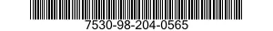 7530-98-204-0565 BOOK,RECORD 7530982040565 982040565