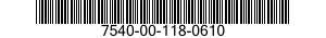 7540-00-118-0610  7540001180610 001180610