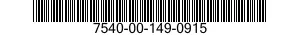 7540-00-149-0915  7540001490915 001490915