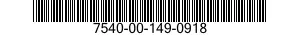 7540-00-149-0918  7540001490918 001490918
