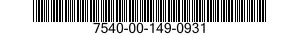 7540-00-149-0931  7540001490931 001490931