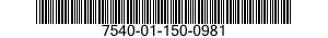 7540-01-150-0981  7540011500981 011500981