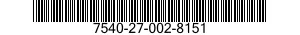 7540-27-002-8151 FORM,PRINTED 7540270028151 270028151