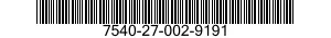 7540-27-002-9191 FORM,PRINTED 7540270029191 270029191