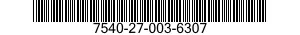 7540-27-003-6307 FORM,PRINTED 7540270036307 270036307