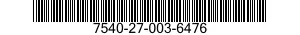 7540-27-003-6476 FORM,PRINTED 7540270036476 270036476