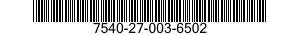 7540-27-003-6502 FORM,PRINTED 7540270036502 270036502