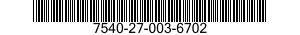7540-27-003-6702 FORM,PRINTED 7540270036702 270036702