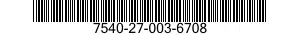 7540-27-003-6708 FORM,PRINTED 7540270036708 270036708