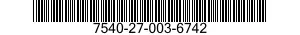 7540-27-003-6742 FORM,PRINTED 7540270036742 270036742