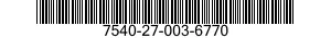 7540-27-003-6770 FORM,PRINTED 7540270036770 270036770