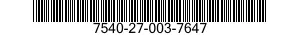 7540-27-003-7647 FORM,PRINTED 7540270037647 270037647