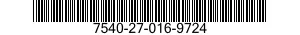7540-27-016-9724 FORM,PRINTED 7540270169724 270169724