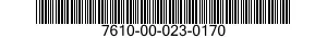 7610-00-023-0170  7610000230170 000230170