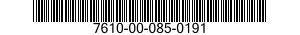 7610-00-085-0191  7610000850191 000850191