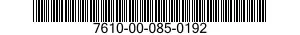 7610-00-085-0192  7610000850192 000850192
