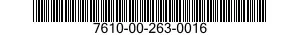 7610-00-263-0016  7610002630016 002630016