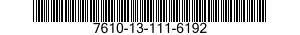 7610-13-111-6192  7610131116192 131116192