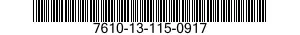 7610-13-115-0917  7610131150917 131150917