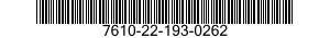 7610-22-193-0262  7610221930262 221930262