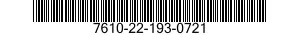 7610-22-193-0721  7610221930721 221930721