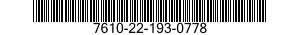 7610-22-193-0778  7610221930778 221930778
